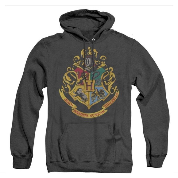 Harry Potter Hogwarts Crest hoodie gray heather Size Medium M - Picture 1 of 6
